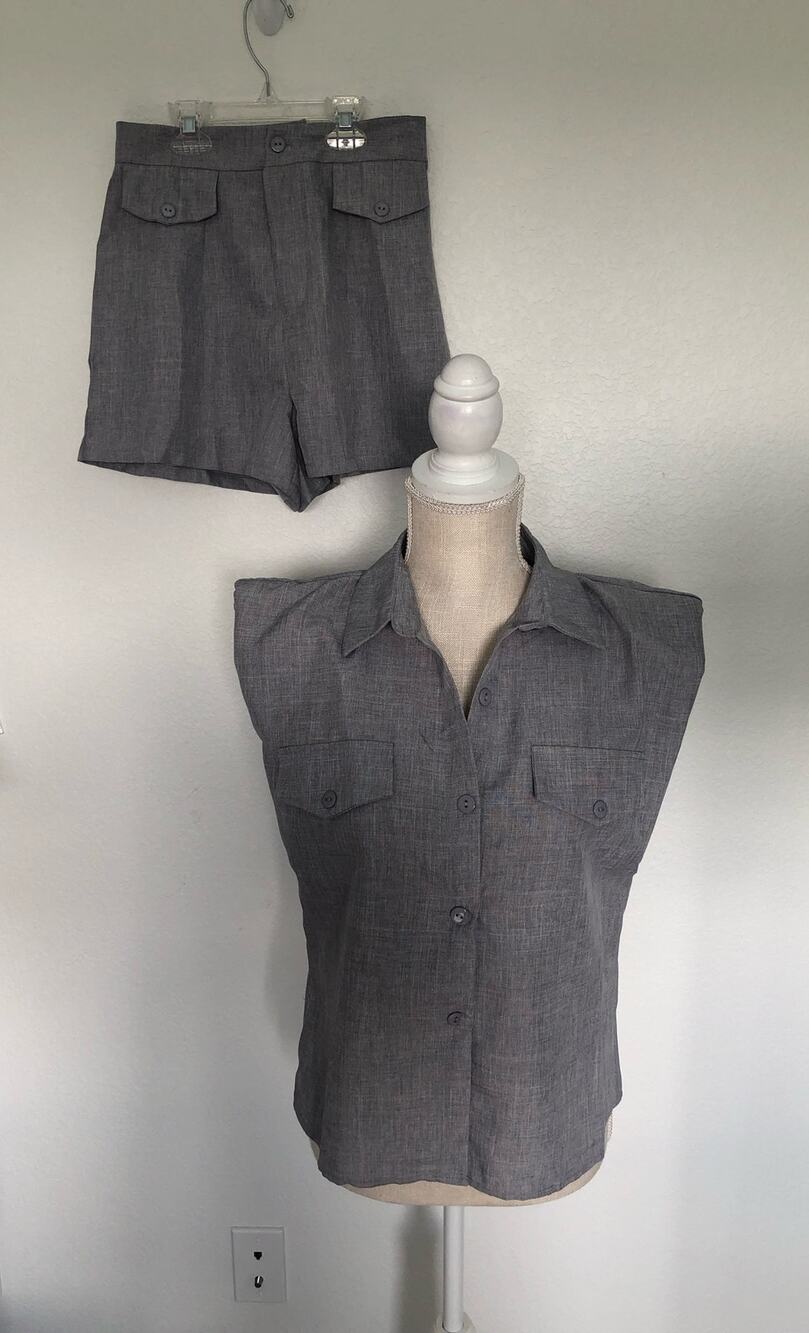 Simplee Two Piece Utility Style Gray Set - S